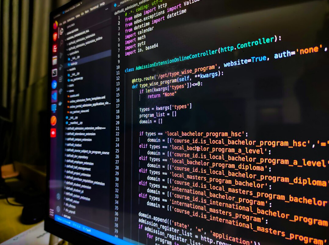 reading code on screen at night
