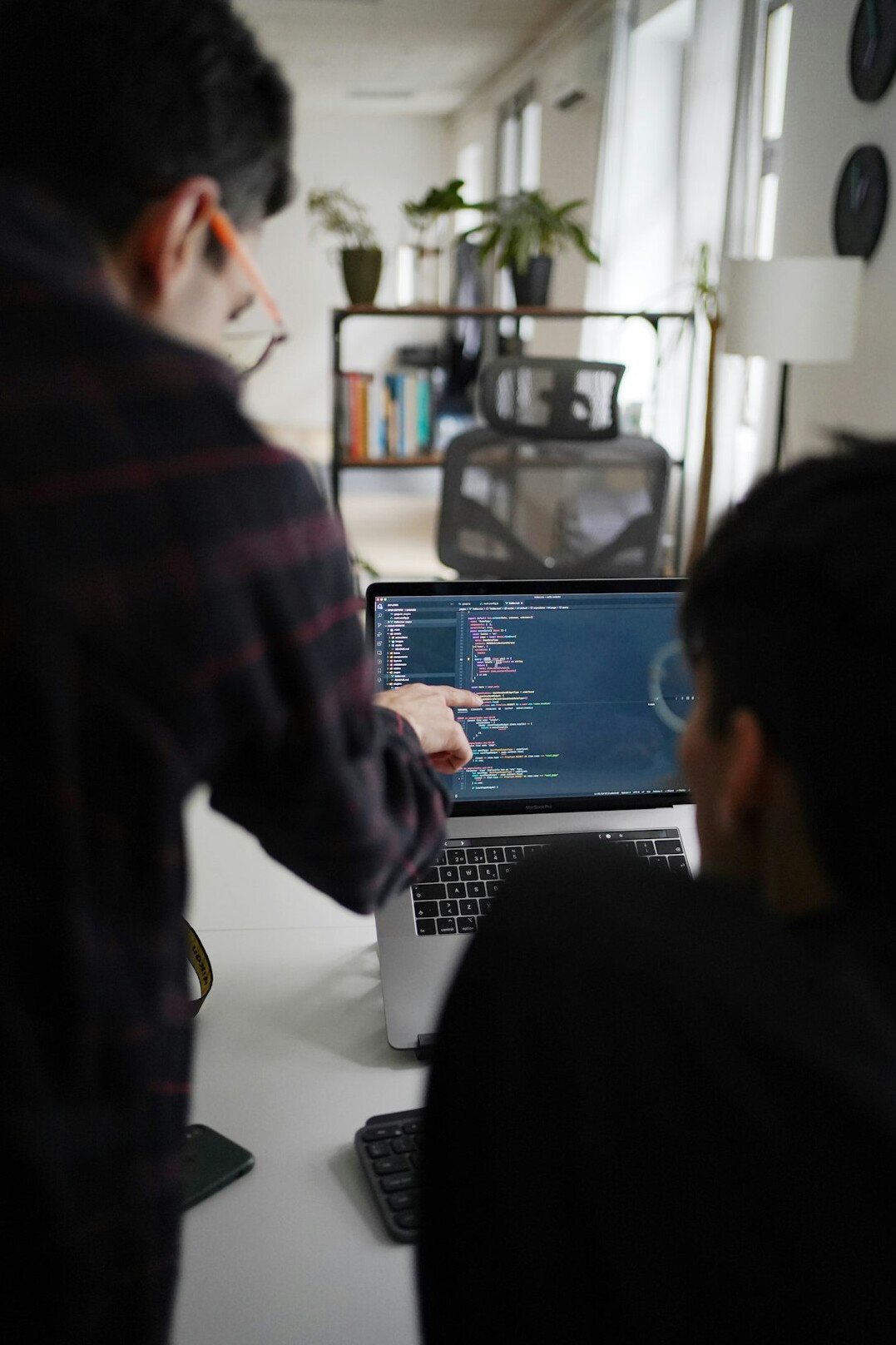 diverse team discussing code